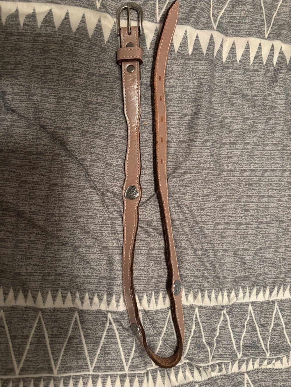 Source Unknown pink Kids Leather Belt with Silver Accents